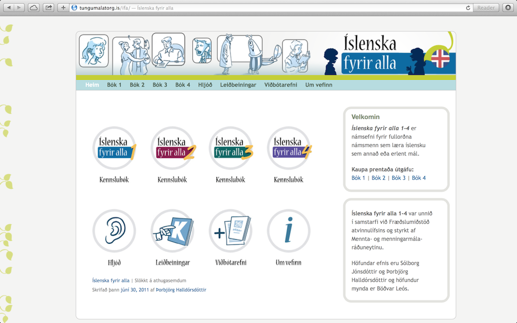 Íslenska fyrir alla screen shot